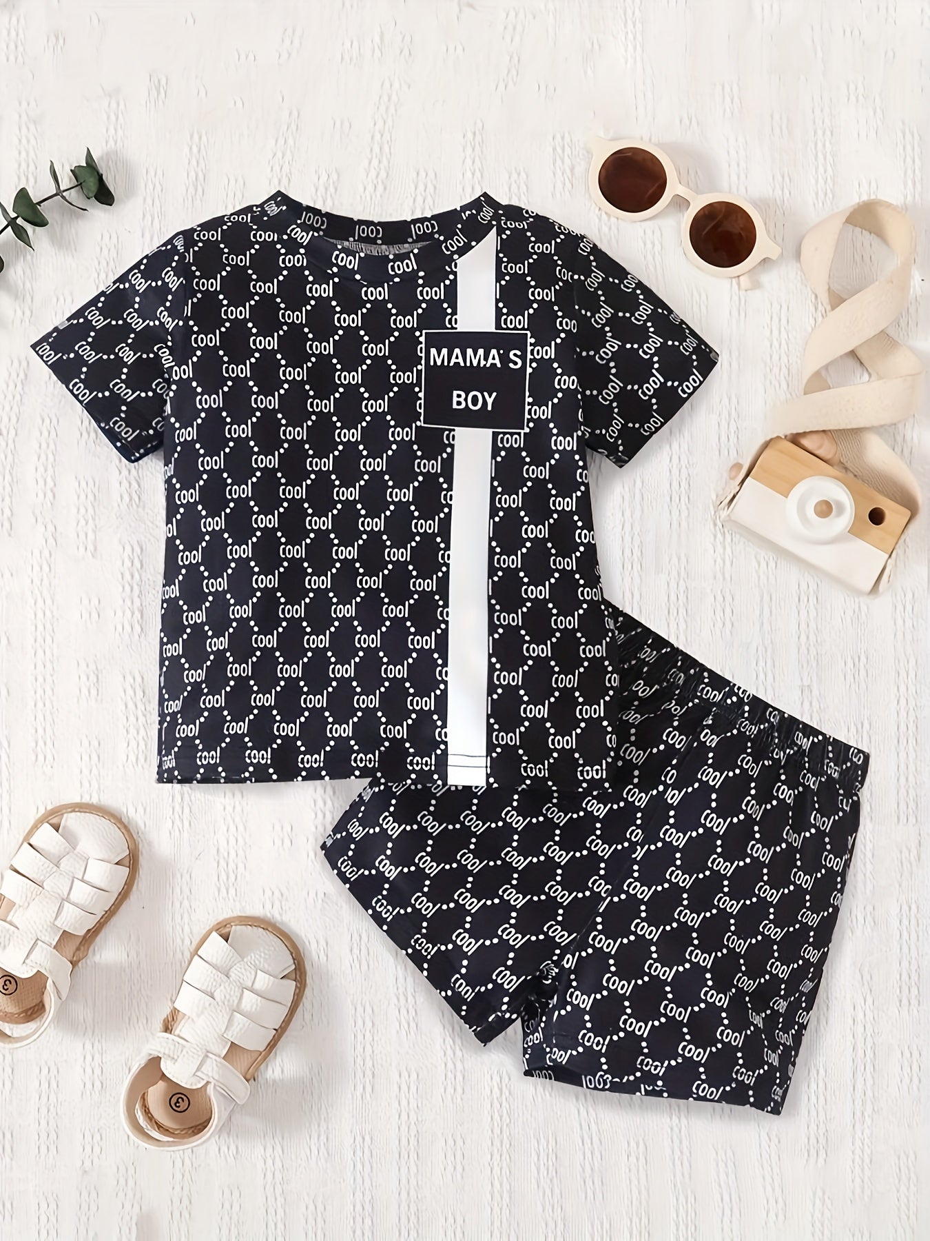 👶 2-Piece Baby Boys' "MAMA'S BOY" Summer Outfit Set 👶