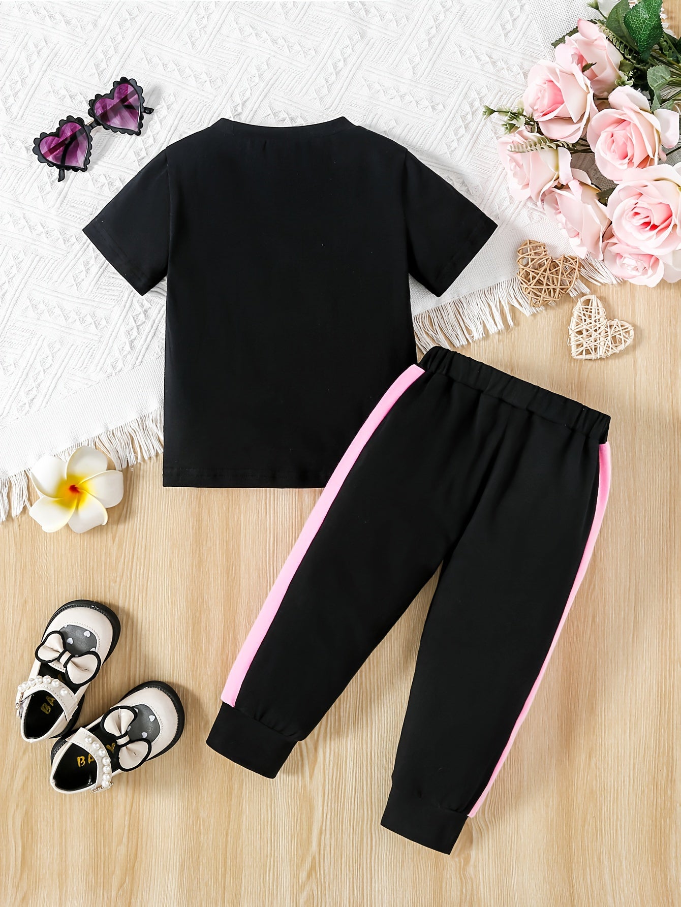 💕 Baby Girls' "I Love Mom" Casual Set 💕