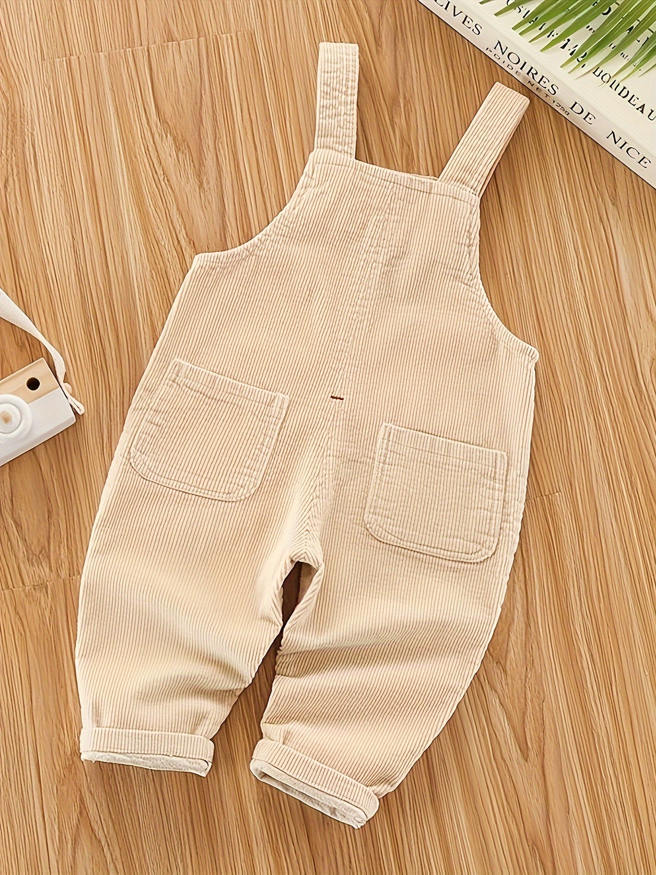 🐻 Adorable Baby's Corduroy Overalls: Cartoon Bear Patched Trousers 👶