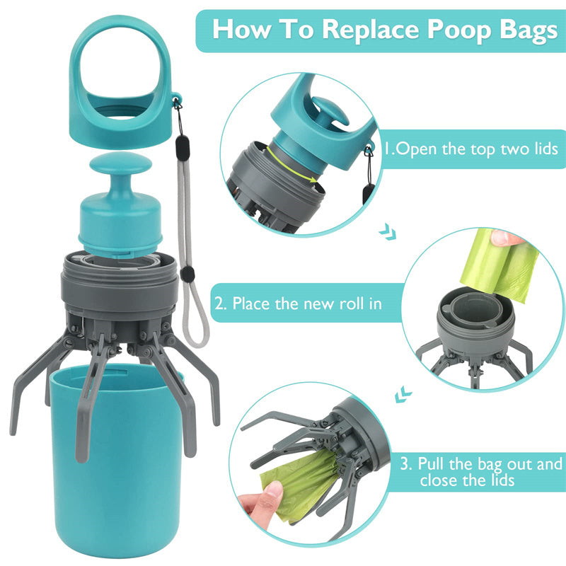 Paw Pal Portable Pooper Scooper: Lightweight Pet Waste Picker with Built-in Bag Dispenser