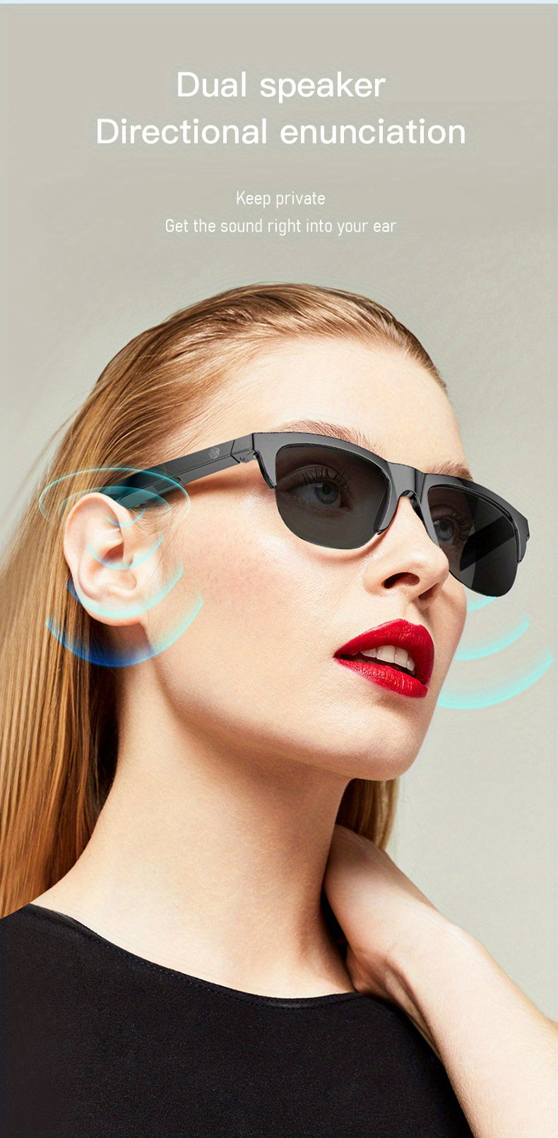 Echo Vision 5.3 Wireless Smart Glasses Headset