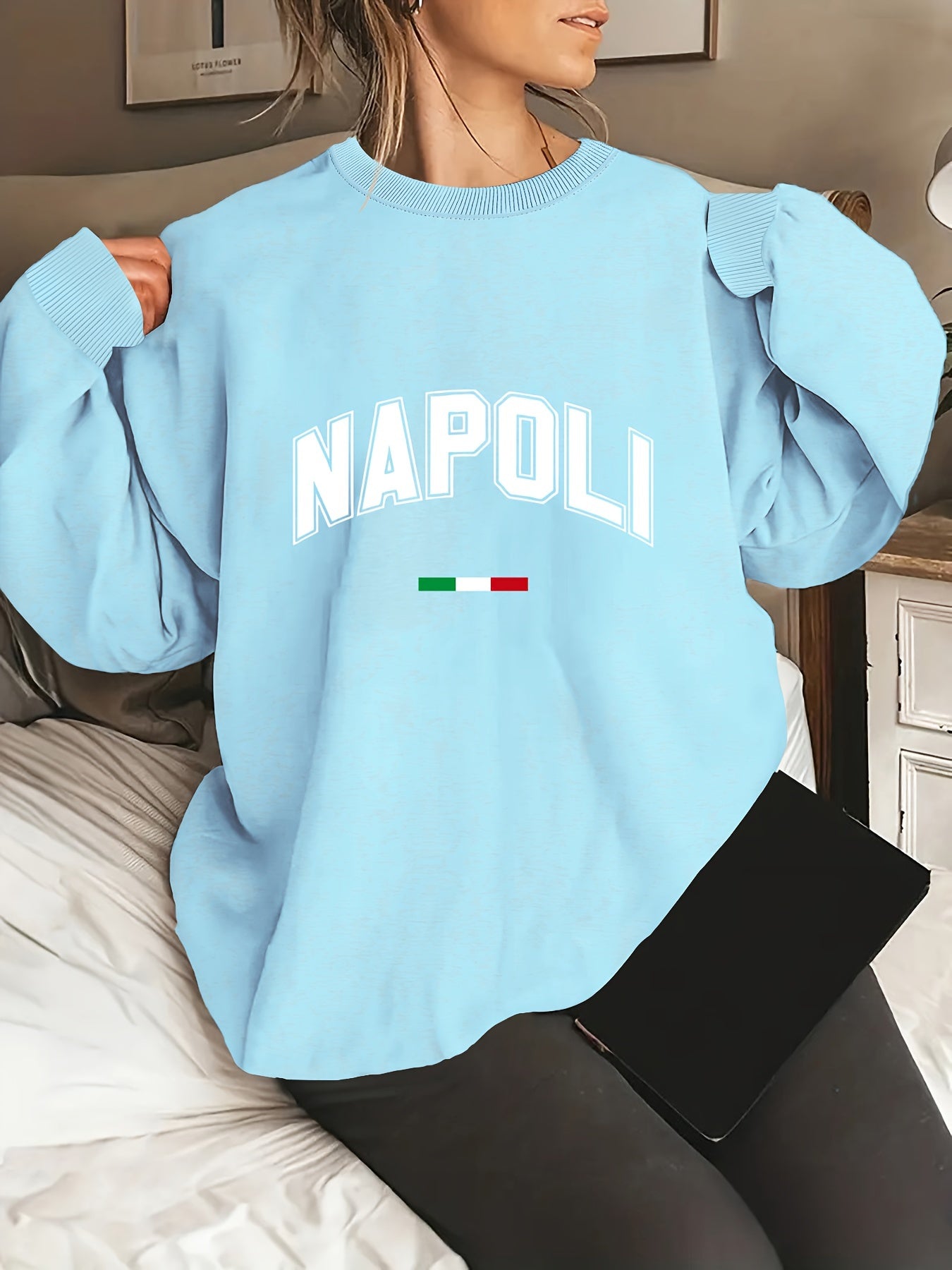 Plus Size NAPOLI Print Sweatshirt 🇮🇹✨