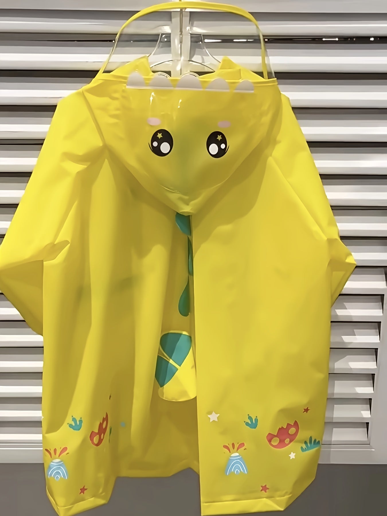 🦕 Boys & Girls Casual Cartoon Dinosaur Print Waterproof Hooded Raincoat 🌧️