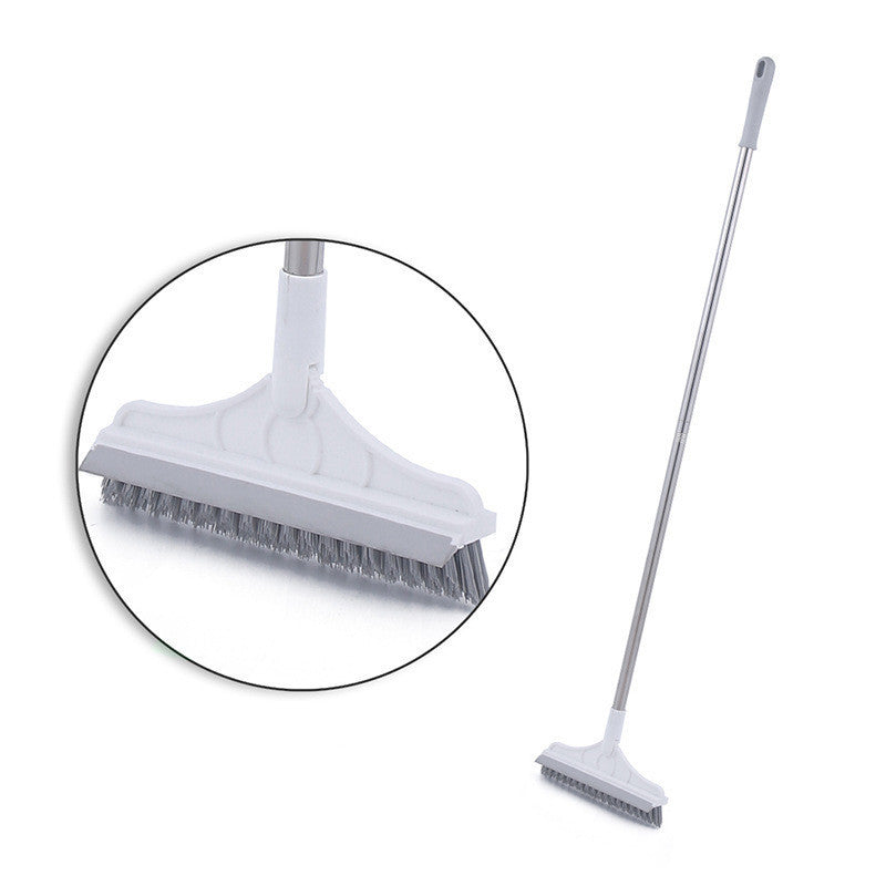 Swift Sweep Floor Gap Cleaning Broom: Dual-Action Rubber Wiper and Bristles