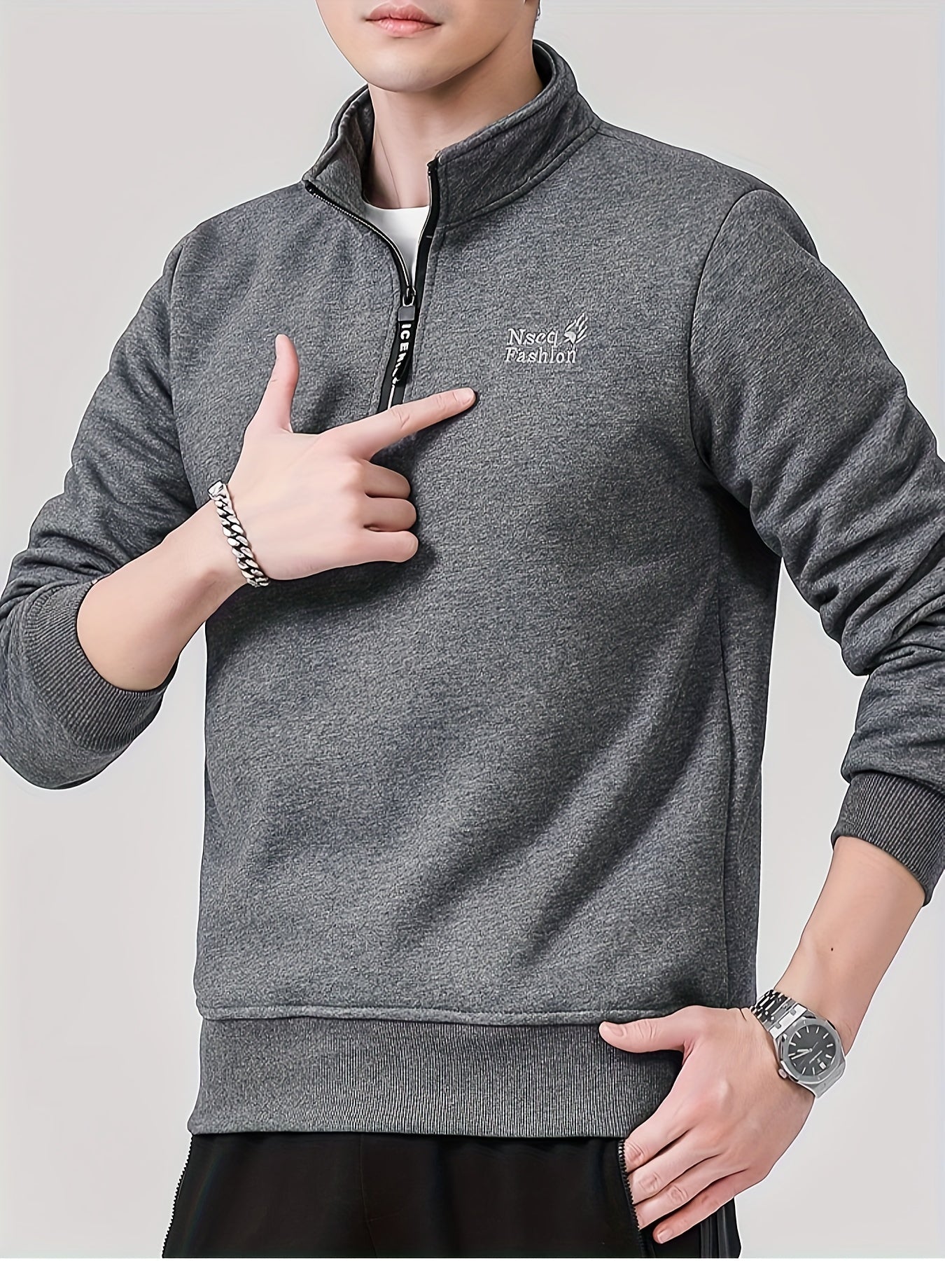 🧥 Men's Cozy Fleece-Lined Stand Collar Sweatshirt ❄️