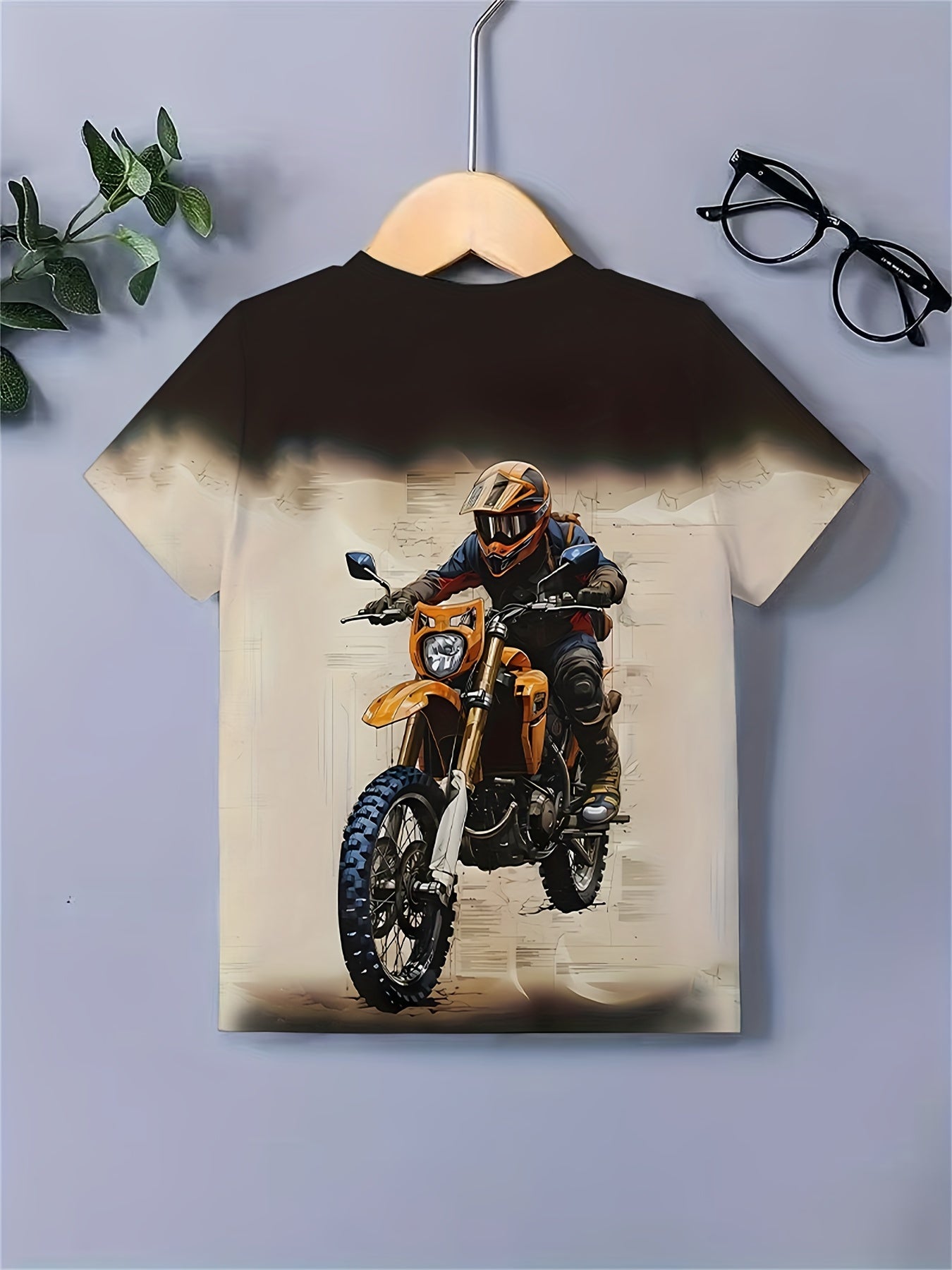 🏍️ Stylish Motorcycle Rider 3D Print T-Shirt for Boys – Cool & Comfy Summer Wear 🌟