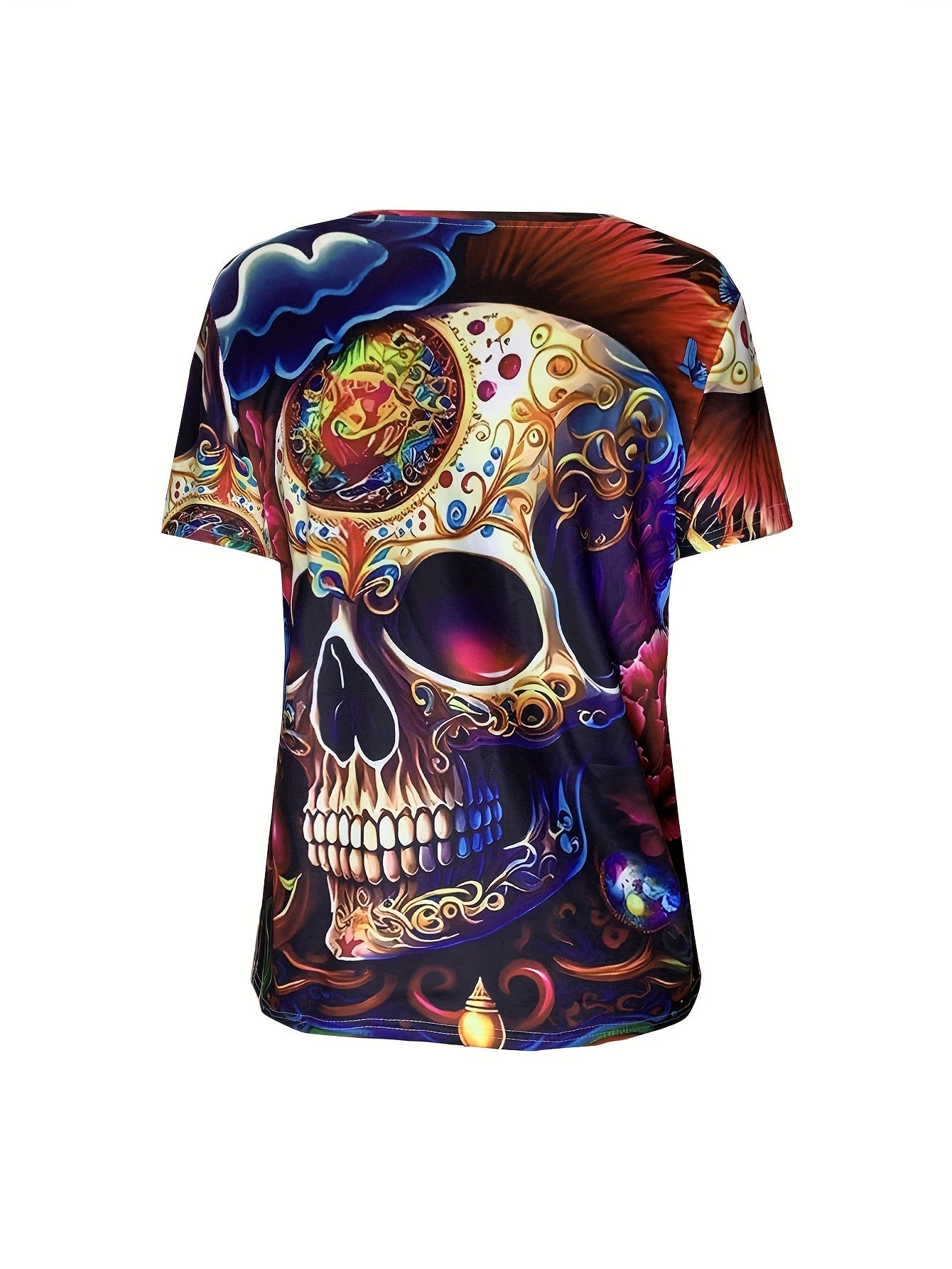 💀 Skull Cool: Crew Neck Skull Print T-Shirt 🌟