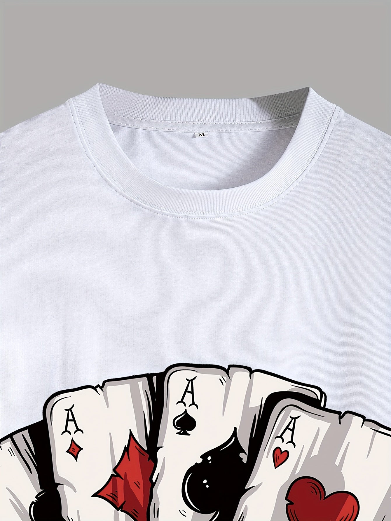 ♠️ Men's 100% Cotton Loose Poker Graphic Print T-shirt