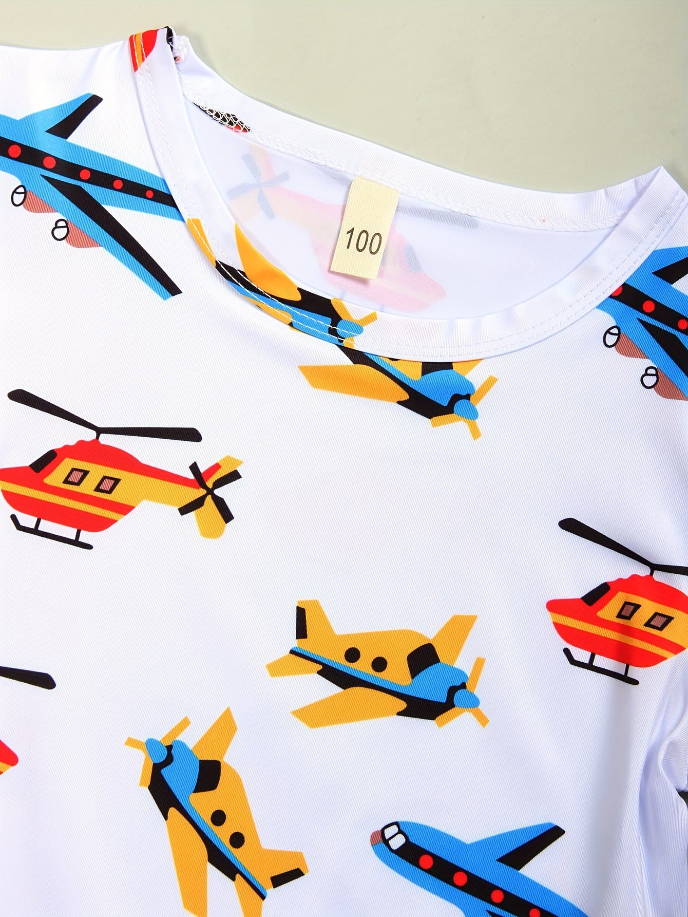 ✈️ Cartoon Colorful Planes Full Print T-Shirt – Vibrant Summer Tee for Kids 👕