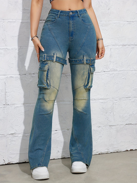 🔥 Urban Flare: Distressed Cargo Denim Pants 🌟