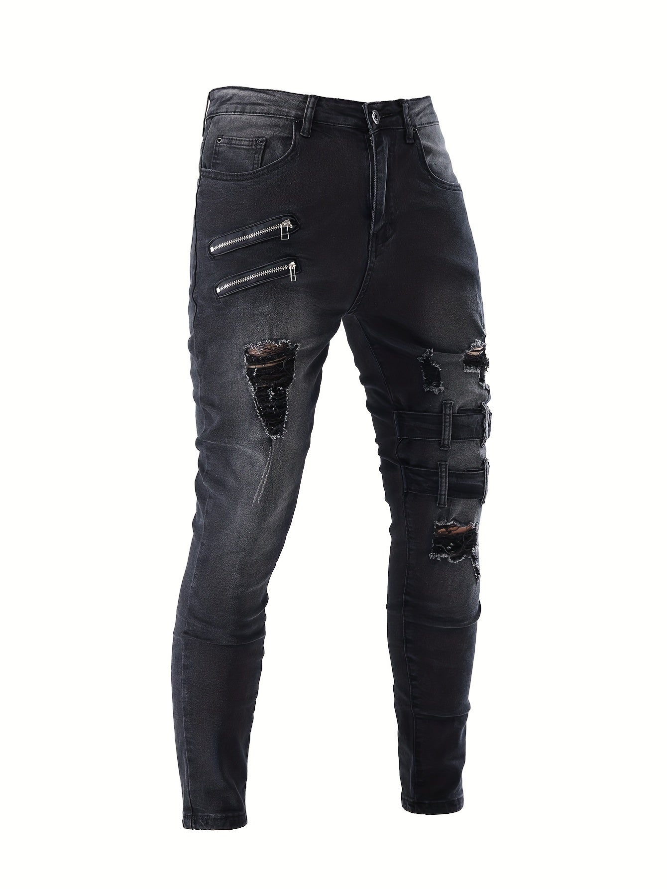 🛵 Trendy Men's Casual Skinny Biker Jeans 🛵