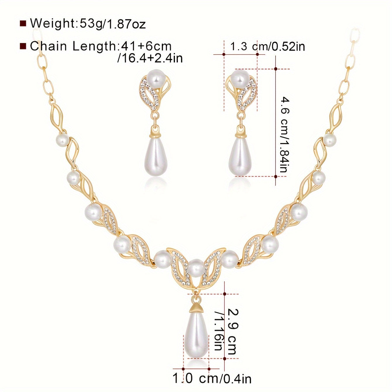 Elegant 18K Gold Plated Faux Pearl Jewelry Set 💫✨