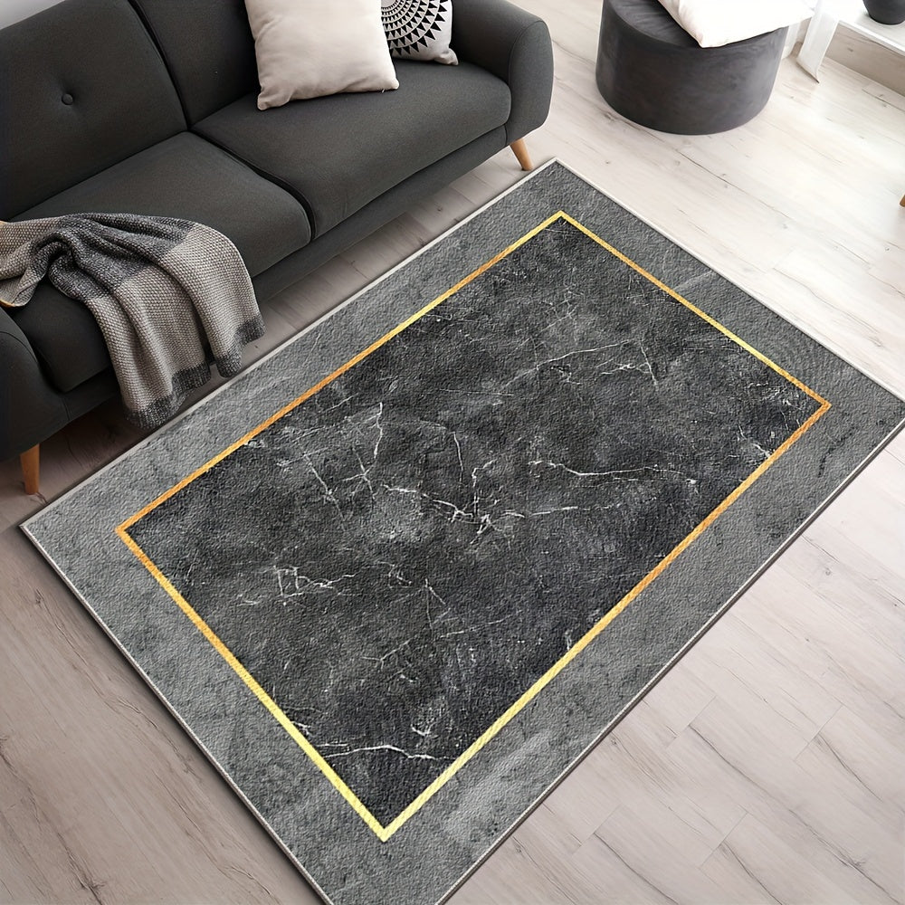 🌟 Velvet Luxe: Gray Distressed Area Rug 🛋️