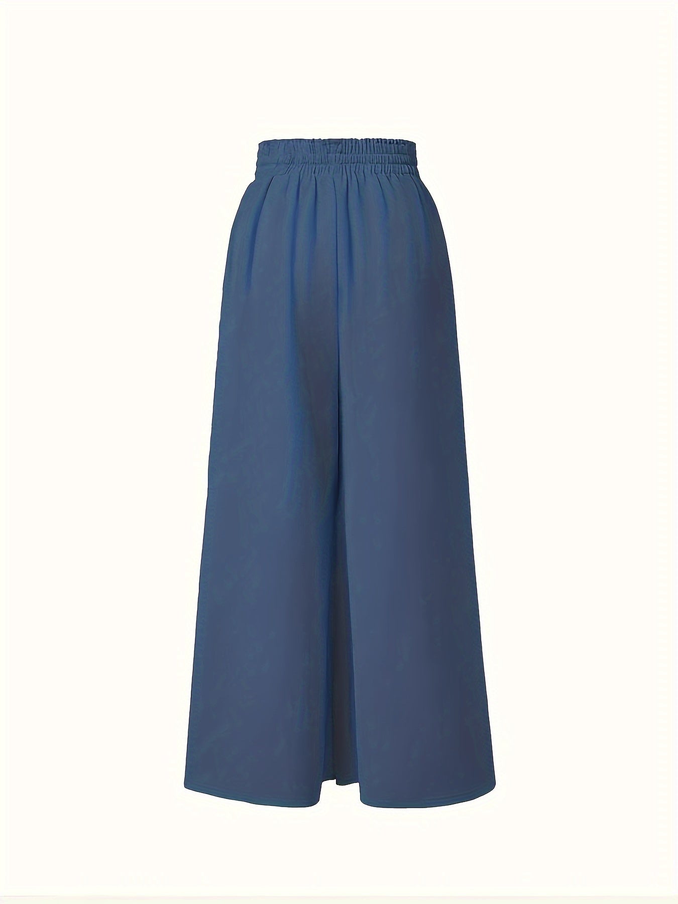 Elastic Waist Wide Leg Tied Pants