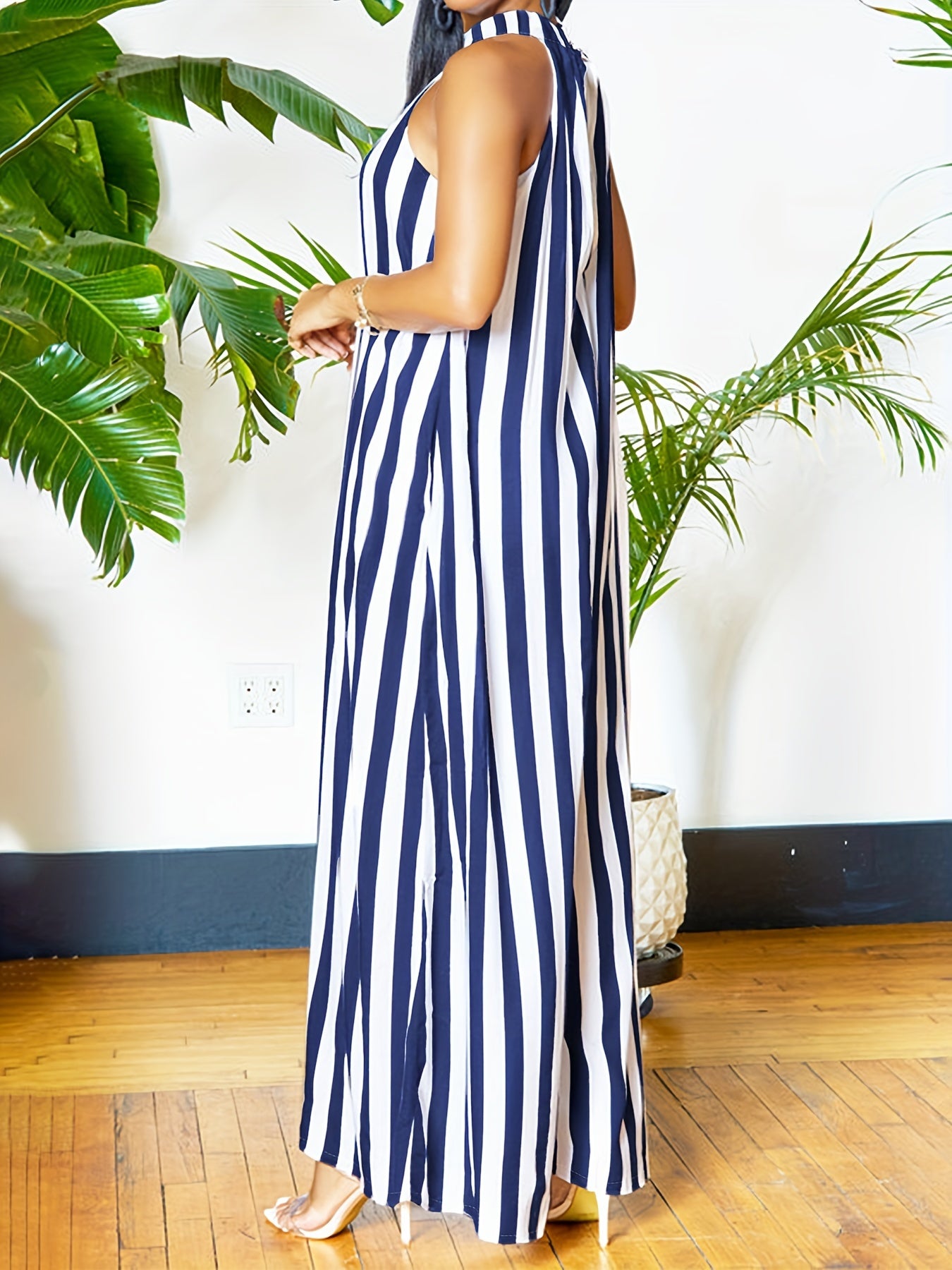 🌟 Striped Halter Neck Jumpsuit 🌟