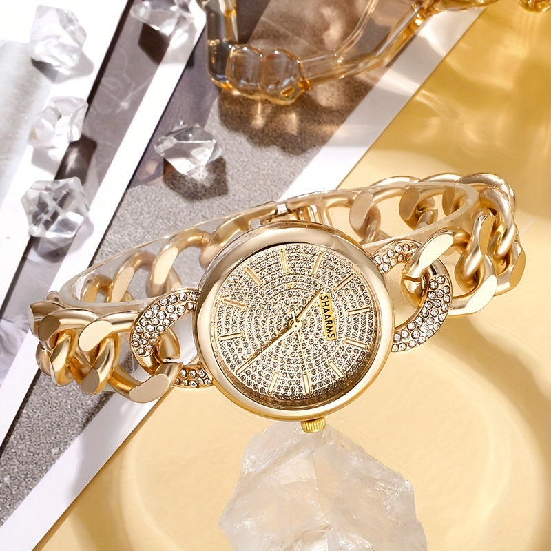 Vintage Charm Women's Quartz Watch & Bracelet Set ⌚✨