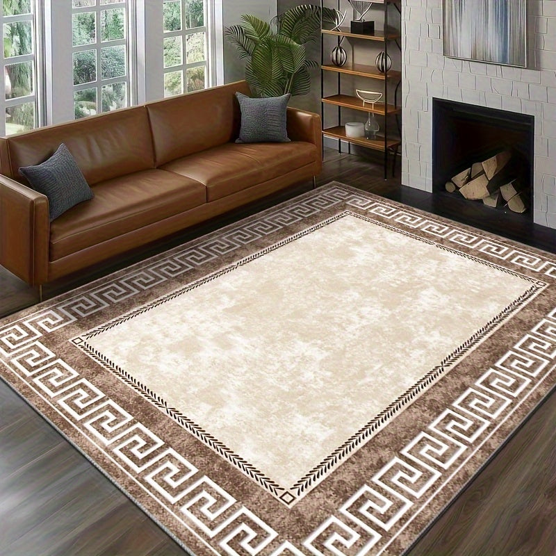 ✨ Ultra-Soft Crystal Velvet Area Rug: Vintage Stripe Elegance 🌟