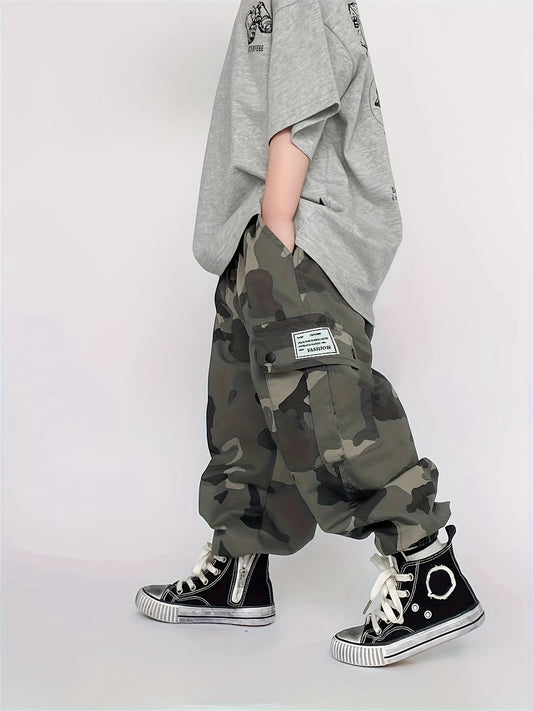 🩳 Boys' Cool Camouflage Cargo Jogger Pants