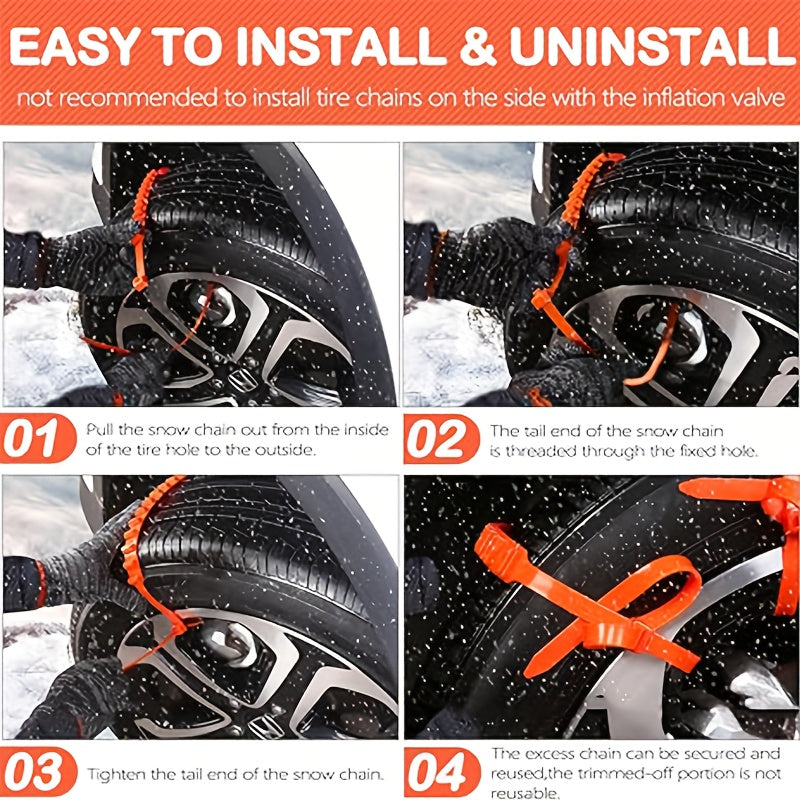 ❄️ Snow Grip Reusable Traction Chains (12-Pack) 🚗