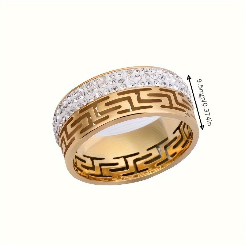 Geometric Elegance Hollow Stainless Steel Ring ✨🔷