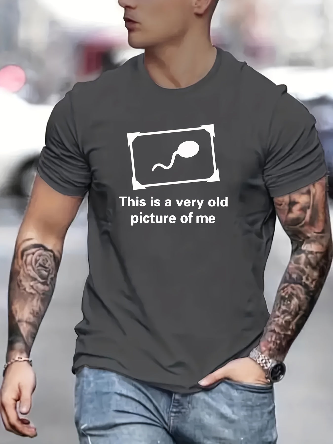 🧬 "This Is A Very Old Picture Of Me" & Sperm Graphic Print Tee 👕