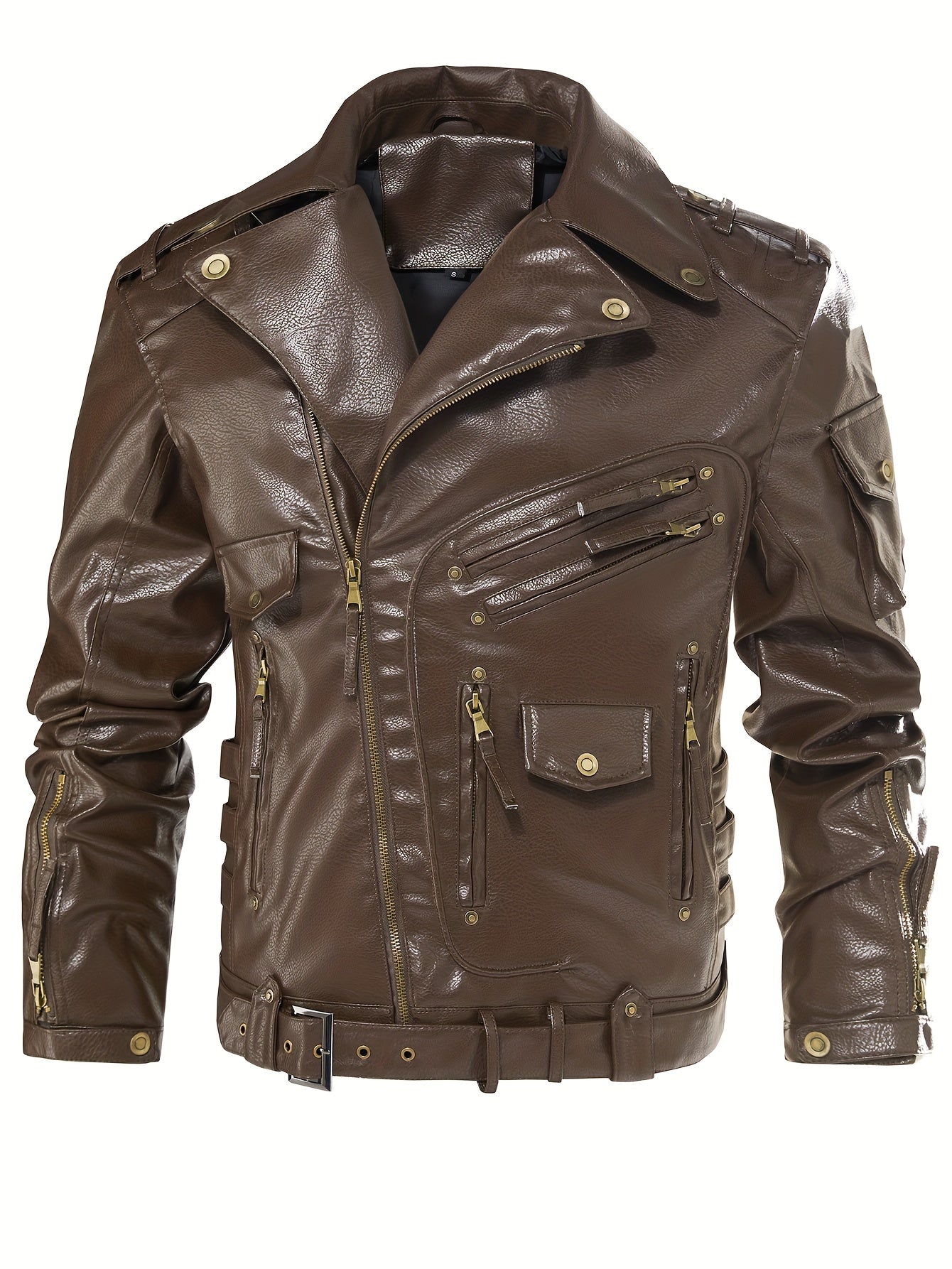 Men's Multi-Pocket PU Leather Jacket 🧥🖤