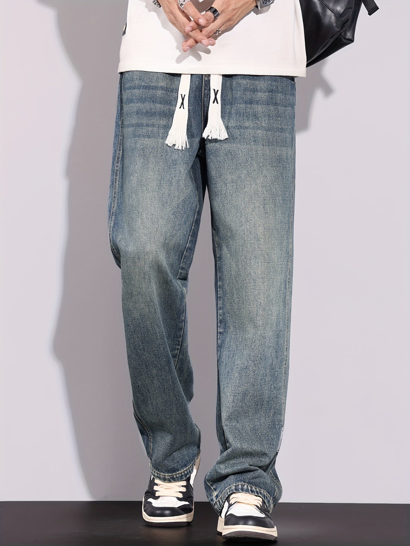 Urban Explorer" Loose Washed Denim Trousers