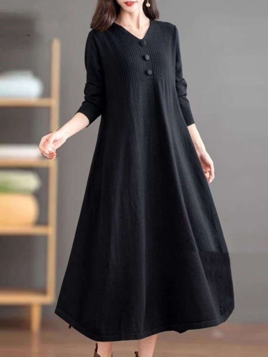 Autumn And Winter New Knitted Women's Wool Dress