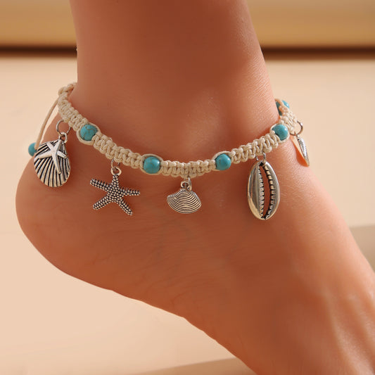 Starfish Shell Pendant Anklet Foot Chain Jewelry 🌊🐚