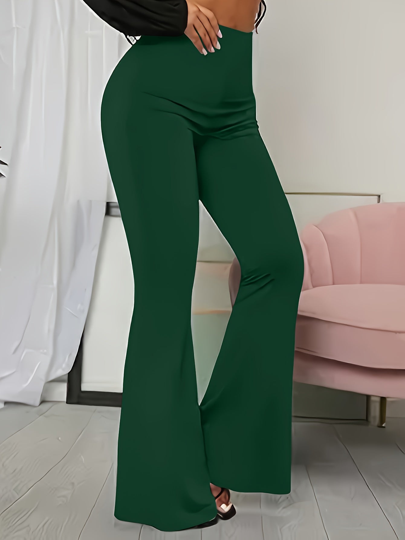 Solid Color Flare Leg Pants