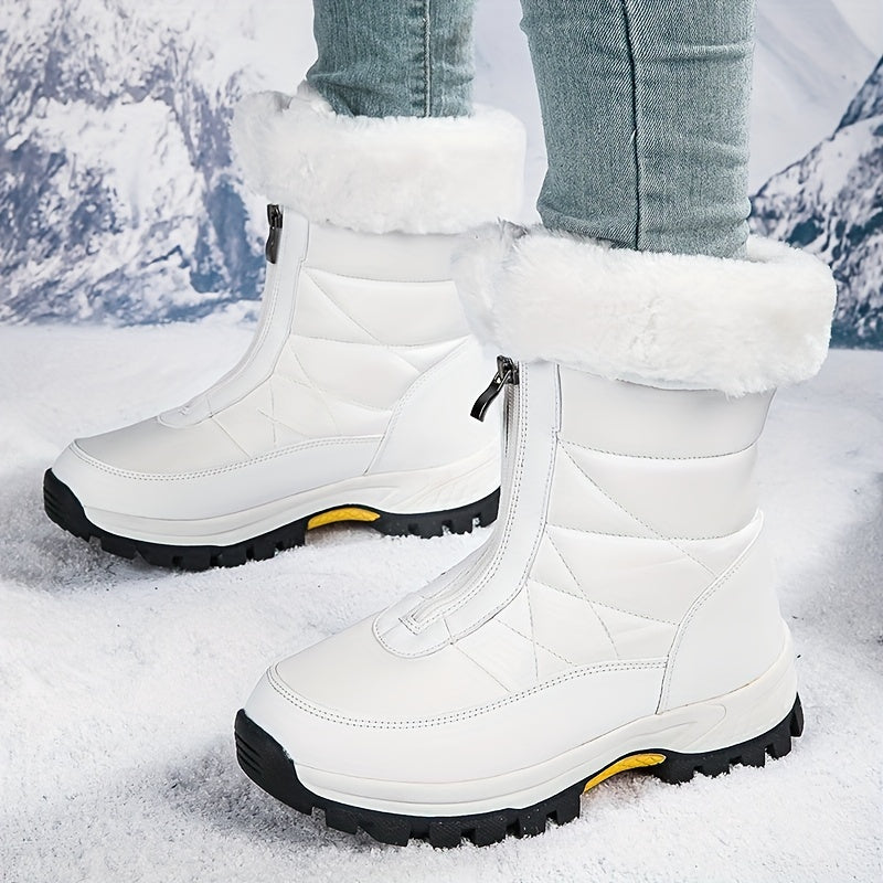 Women's Front Zipper Plush-Lined Thermal Snow Boots ❄️