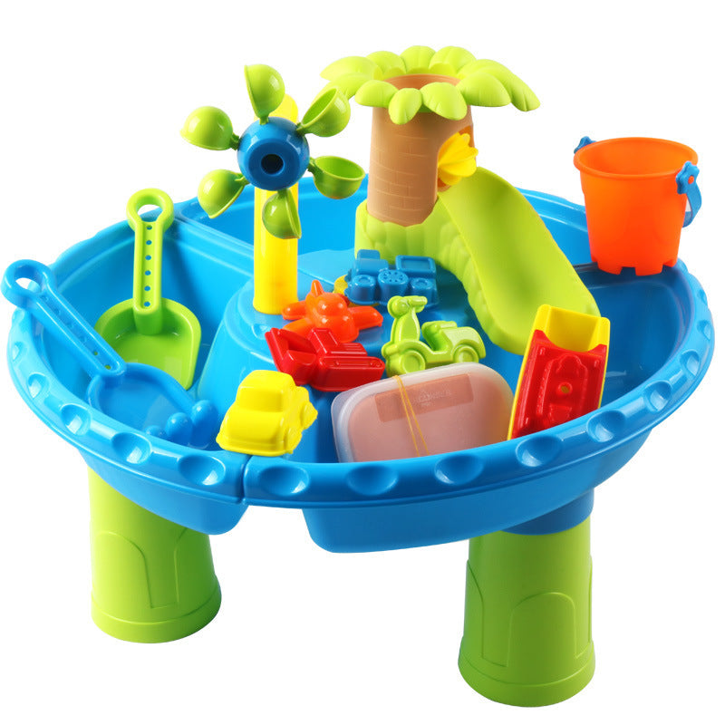 Beach Platform Round Table Sand Digging And Water Playing Tools