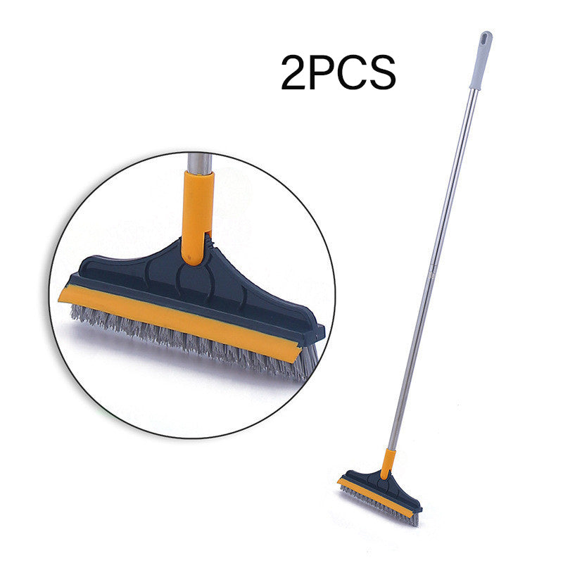 Swift Sweep Floor Gap Cleaning Broom: Dual-Action Rubber Wiper and Bristles