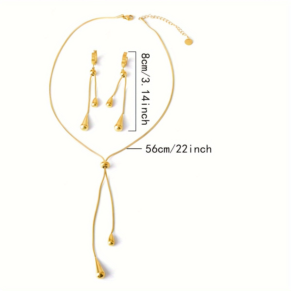 SENLANSP Gold-Tone Tassel Earrings & Necklace Set ✨