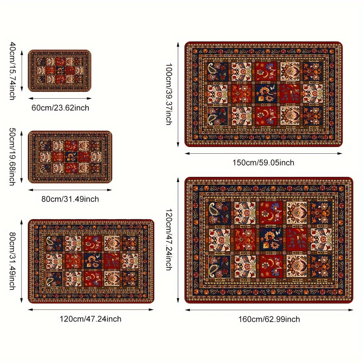 🌿 Vintage Bohemian Style Area Rug: Non-Slip Soft Floor Mat 🌟