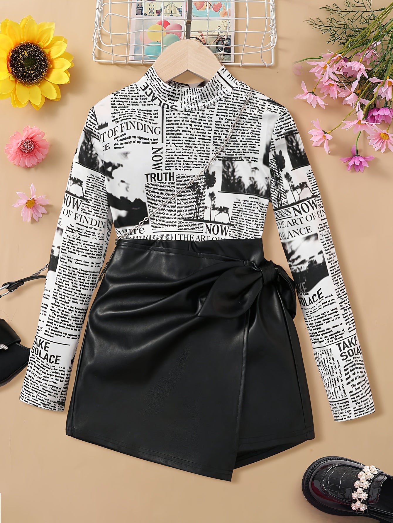 📰 Novelty Newspaper Print Girls' 2-Piece Set 📰