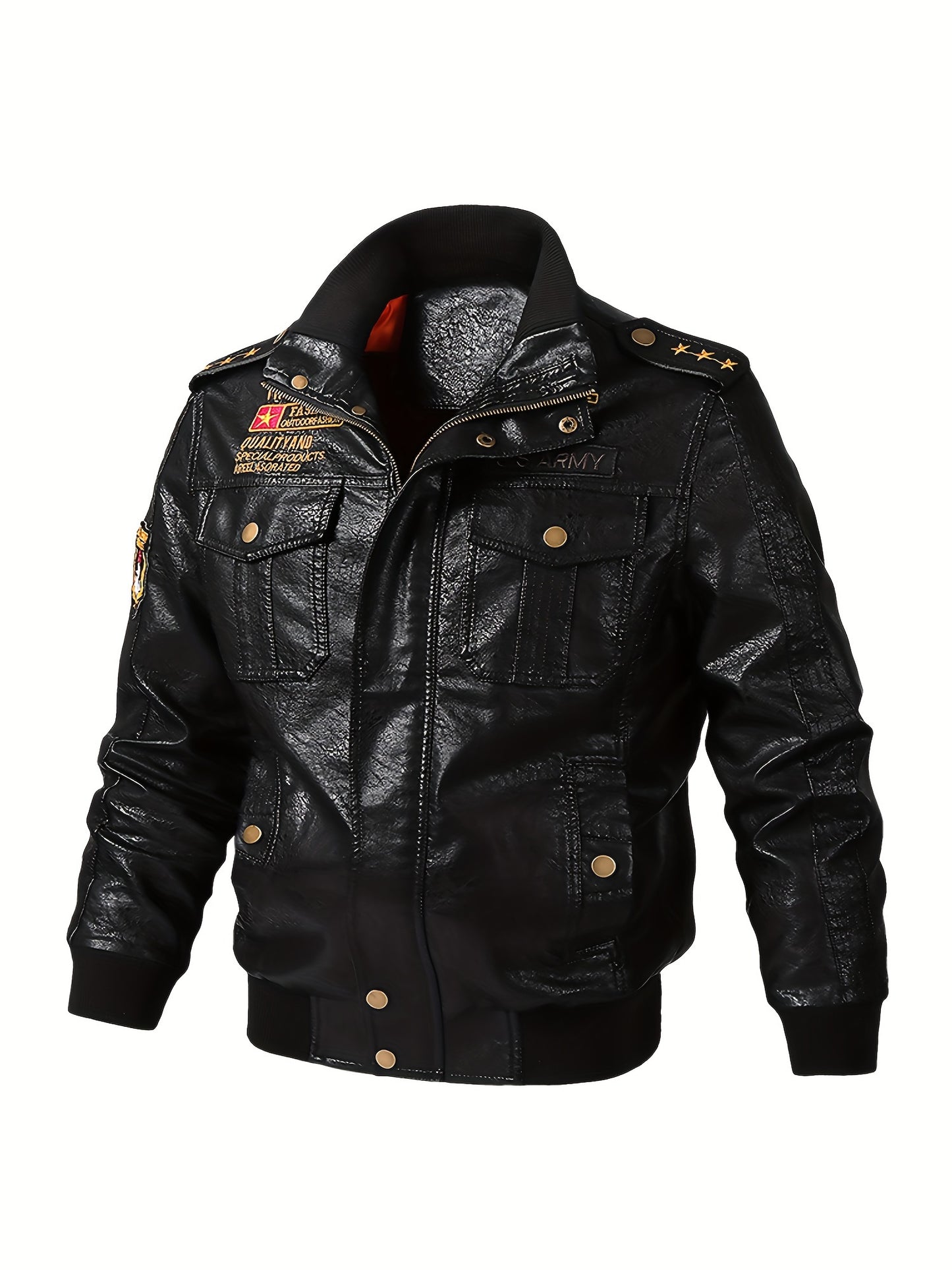 🧥 Men's Fashion PU Leather Jacket - Lightweight Spring/Autumn Outerwear with Air Force One Sleeve Patch 🚀