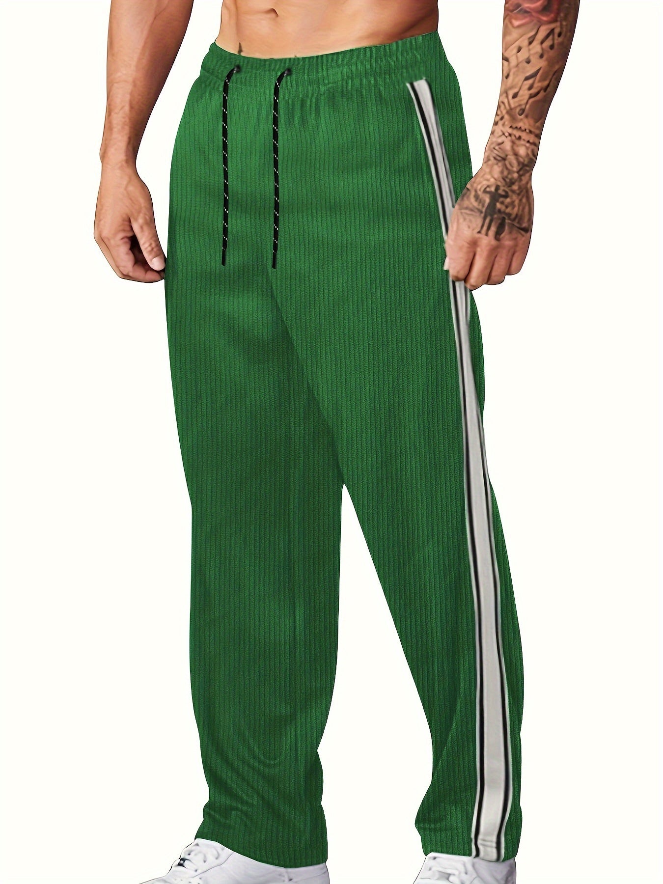 Men's Stripe Décor Corduroy Pants 🎽