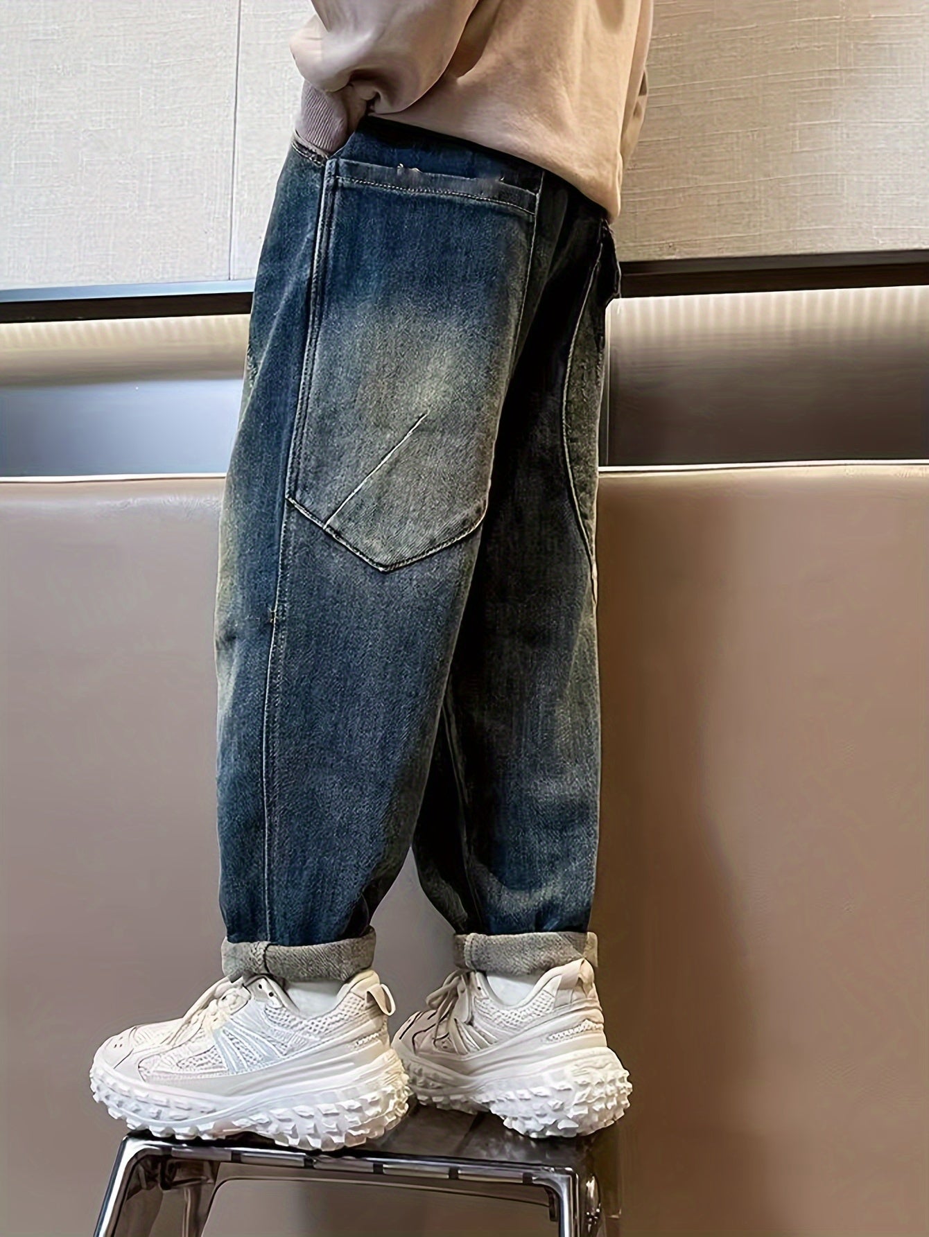 👖 Boys Trendy Denim Cargo Pants