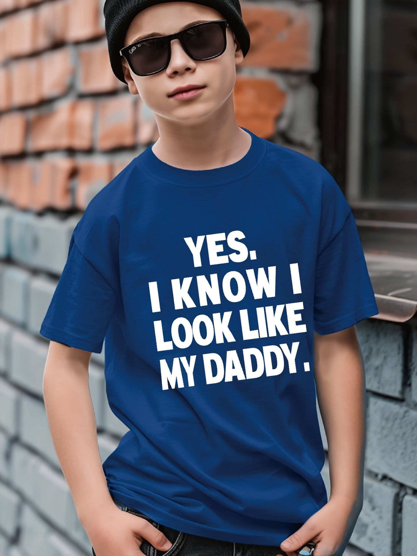 👕 “Yes I Know I Look Like My Daddy” Letter Print T-Shirt – Cool & Comfy Summer Tee for Boys 🌞