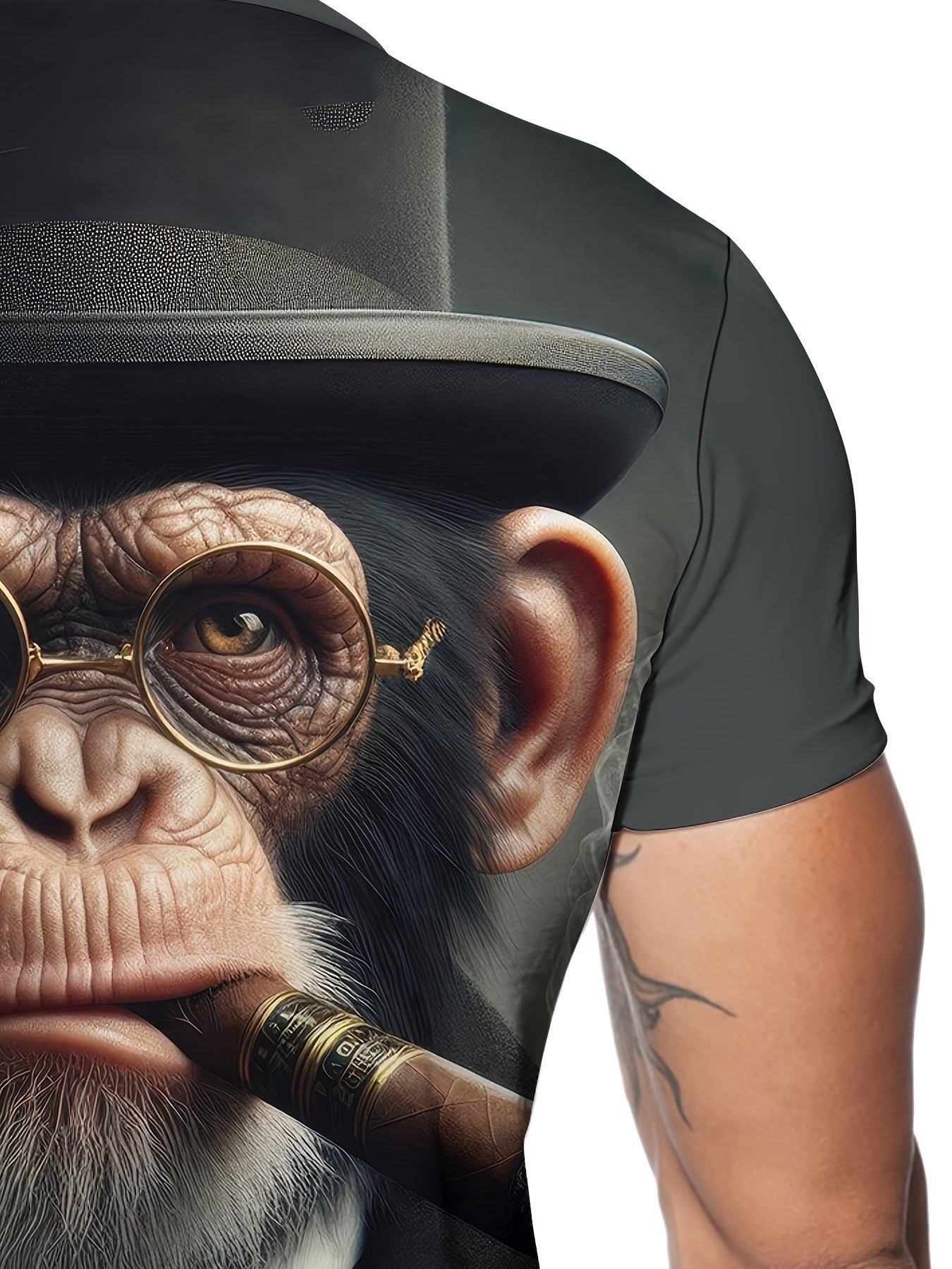 3D Cool Hip-Hop Style Gentleman Monkey Graphic T-Shirt