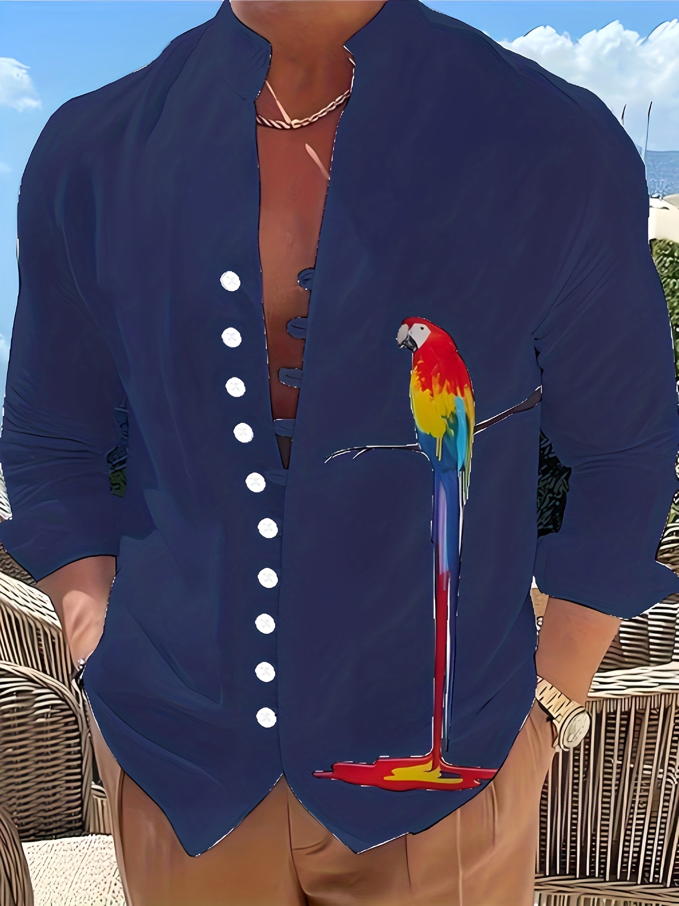 Tropical Parrot 3D Print" Long Sleeve Shirt