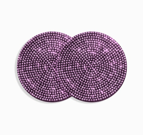 Bling Car Coasters For Cup Holder 2 Pack Universal Anti Slip Silicone Cup Holder Insert Crystal Rhinestone Car Interior Accessories