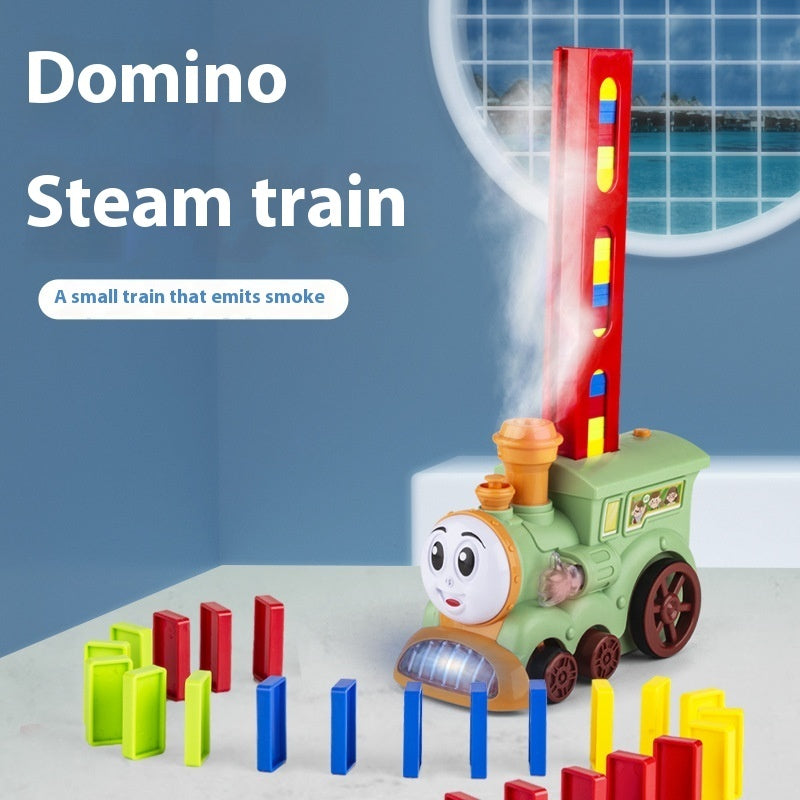 Domino Train Automatic Delivery Card With Spray Smoke Luminous Band Music