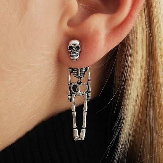 Ghoul Glam Detachable Skeleton Stud Earrings: Spooky Halloween Accessories