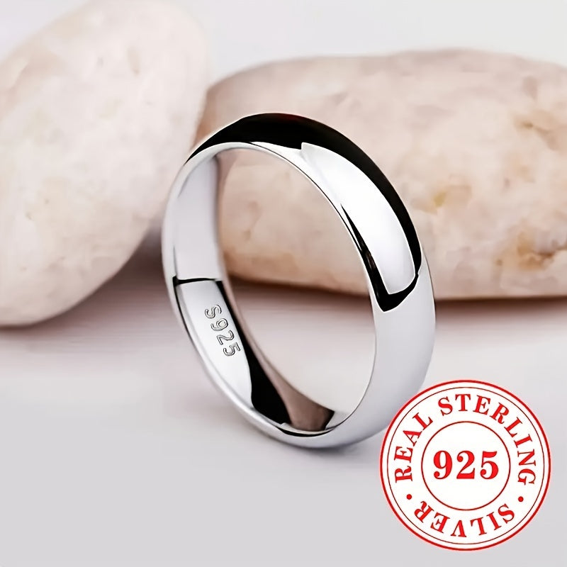 🌟 Classic Elegance Sterling Silver Band Ring – Unisex 925 Silver ✨