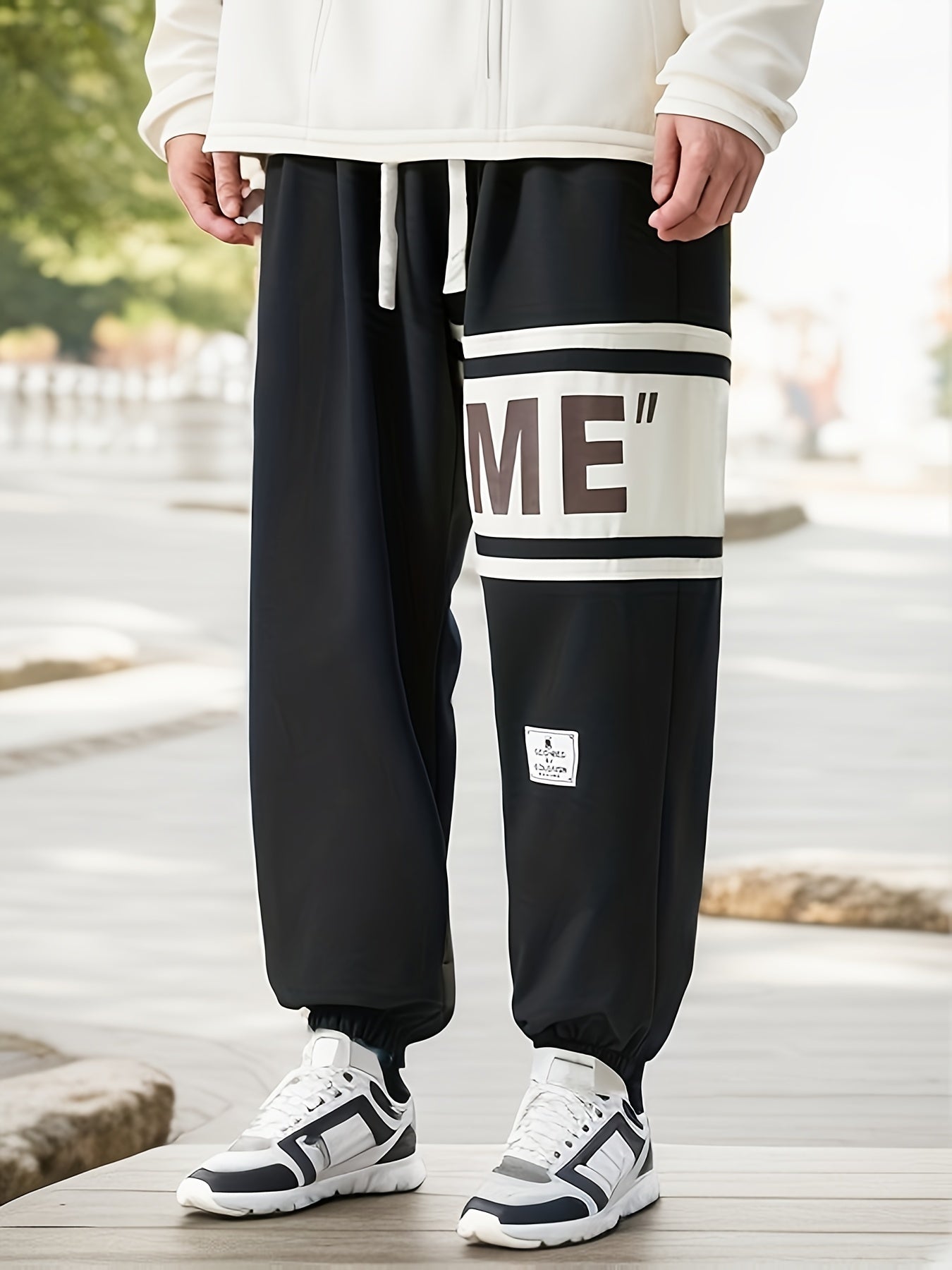 Creative Letters Plus Size Joggers for Men 🏃‍♂️🎨