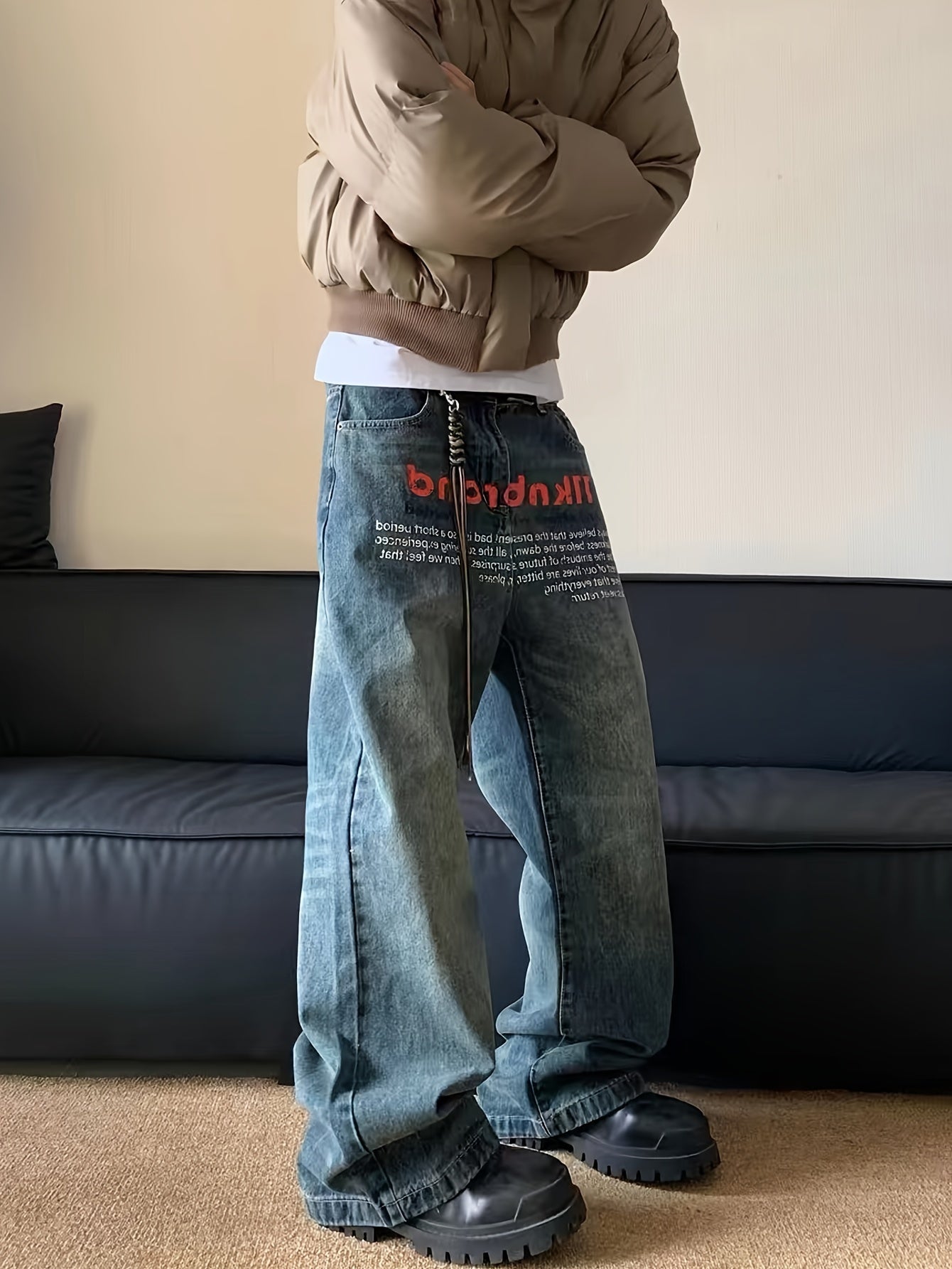 Urban Script Wide Leg Jeans 🖋️👖