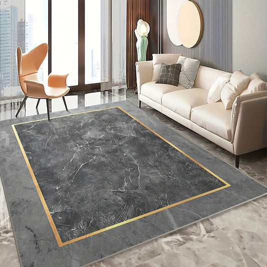 🌟 Velvet Luxe: Gray Distressed Area Rug 🛋️