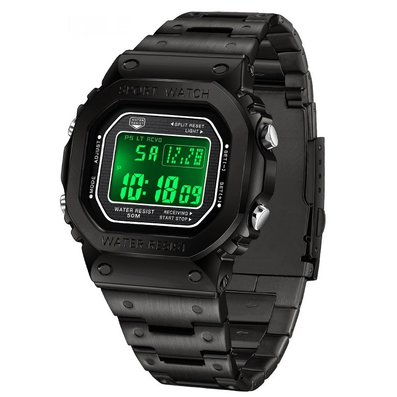 Alarm Clock Multifunctional Sport Watch Square Fashion Hand-lifting Light Waterproof